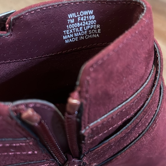 Women's Burgundy Ankle Boots size 7 - Picture 3 of 5